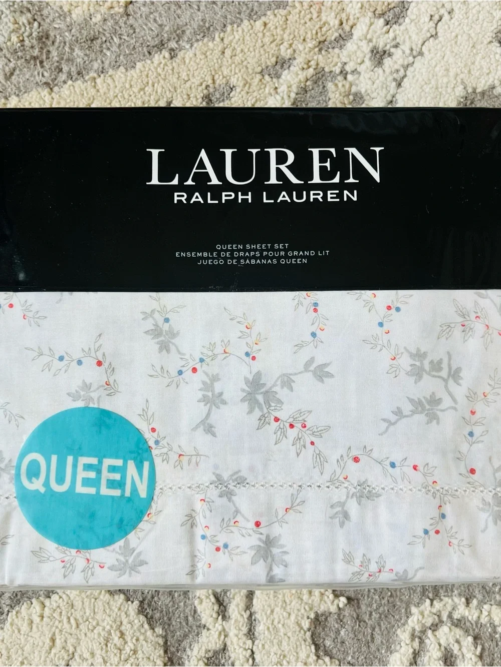 NWT❤️Ralph Lauren Carolyne Vine Queen Size 4pcs Sheet Set